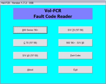 vol-fcr model selection screen