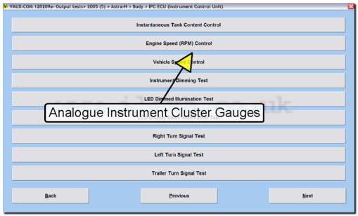 screen shot showing variable output tests