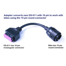 GS-911 with 16 Pin to bike with 10 pin Adapter